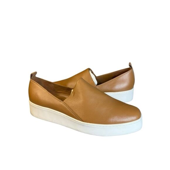 VINCE Women's Leather Saxon-2 Slip On Sneaker in Caramel sz 11 - Picture 2 of 10